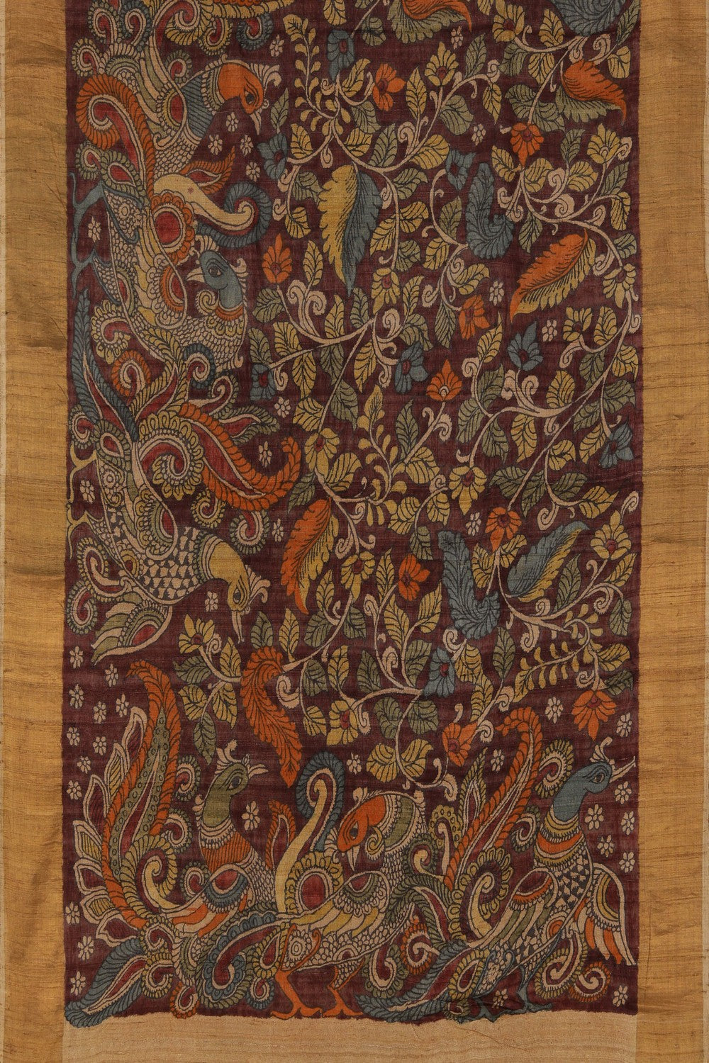 Image of Kalamkari Hand-Painted Saree