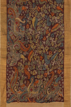 Image of Kalamkari Hand-Painted Saree