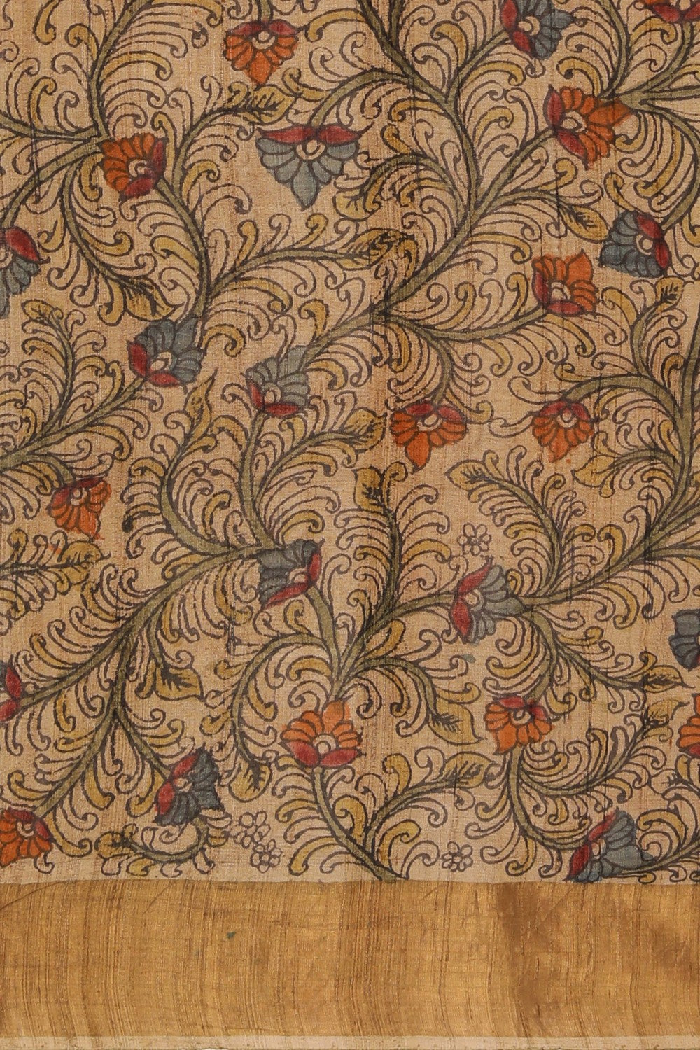 Image of Kalamkari Hand-Painted Saree