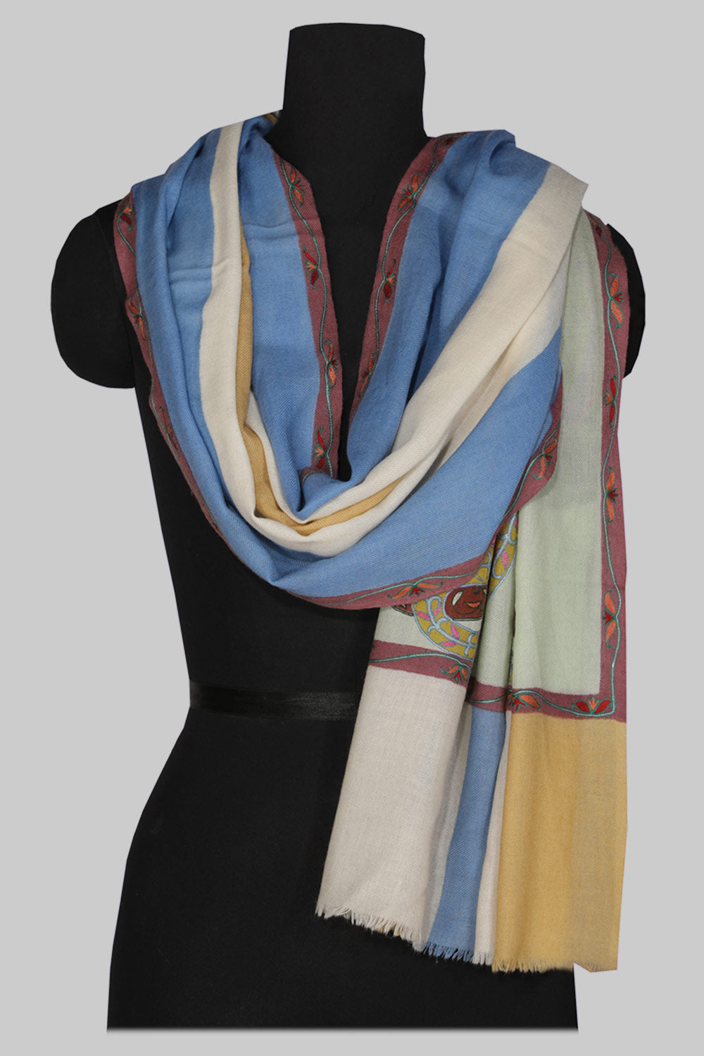 Image of Kashmiri Hand Embroidered Pure Pashmina Stole