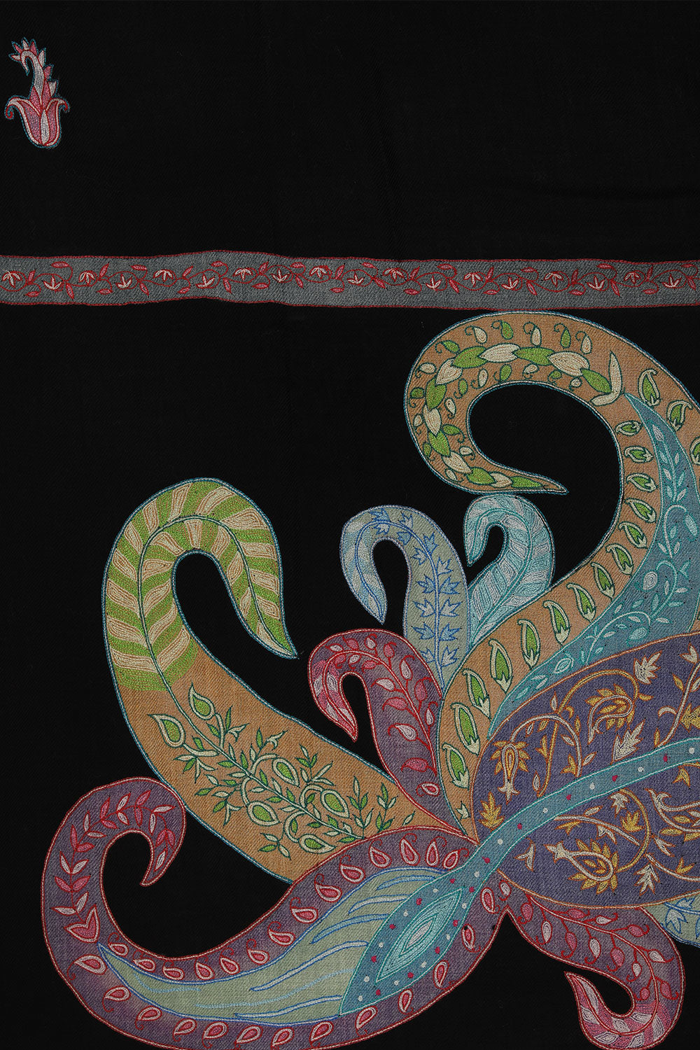 Image of Kashmiri Hand Embroidered Pure Pashmina Shawl