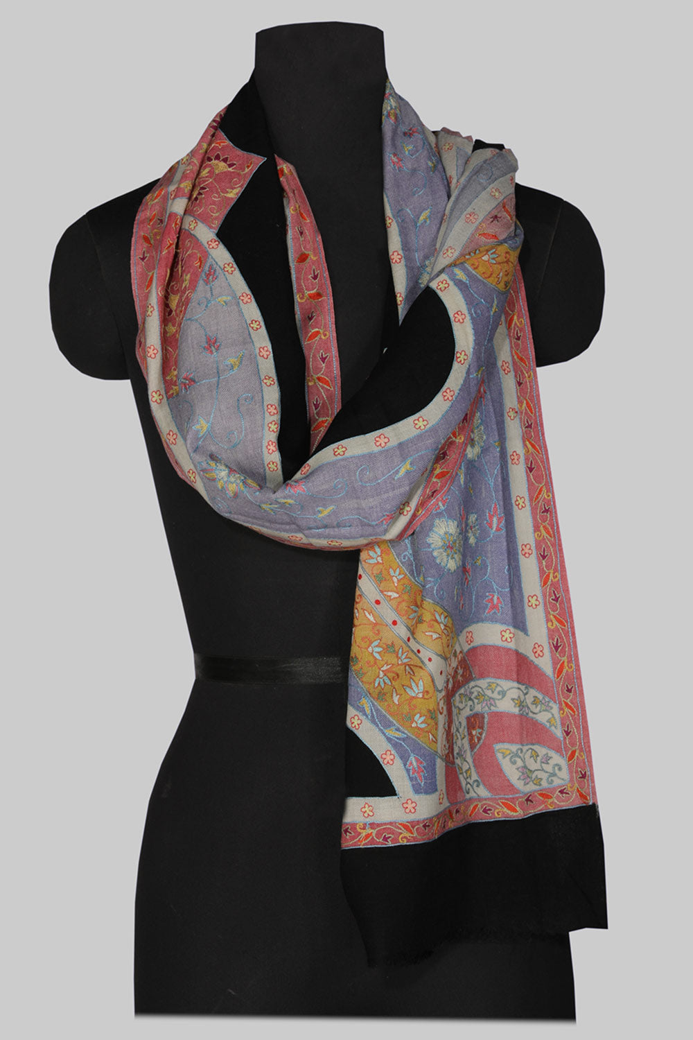 Image of Kashmiri Hand Embroidered Pure Pashmina Stole