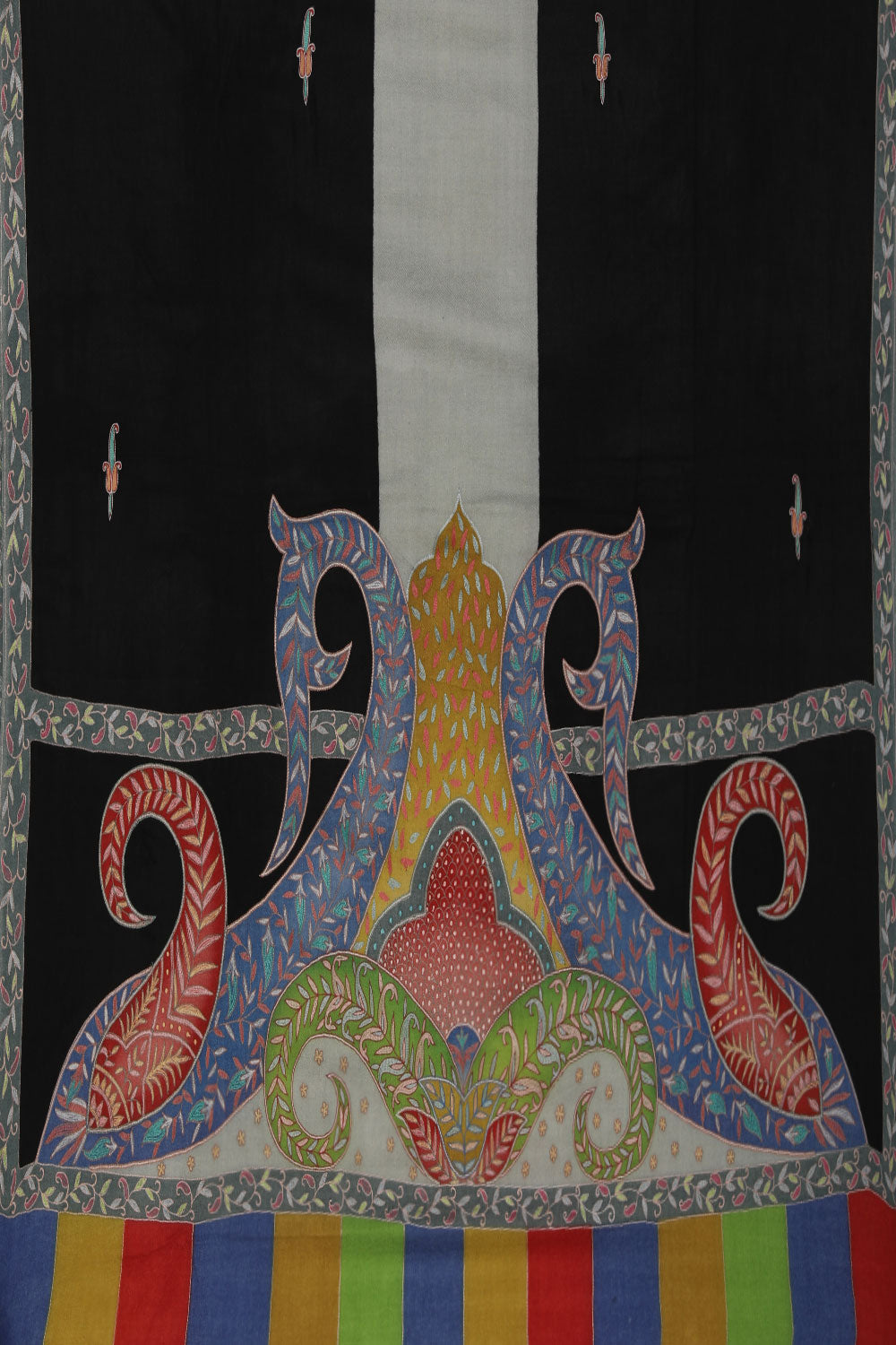 Collection of Kashmiri Hand Embroidered Pure Pashmina Shawl in a gallery layout