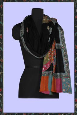 Collection of Kashmiri Hand Embroidered Pure Pashmina Shawl in a gallery layout