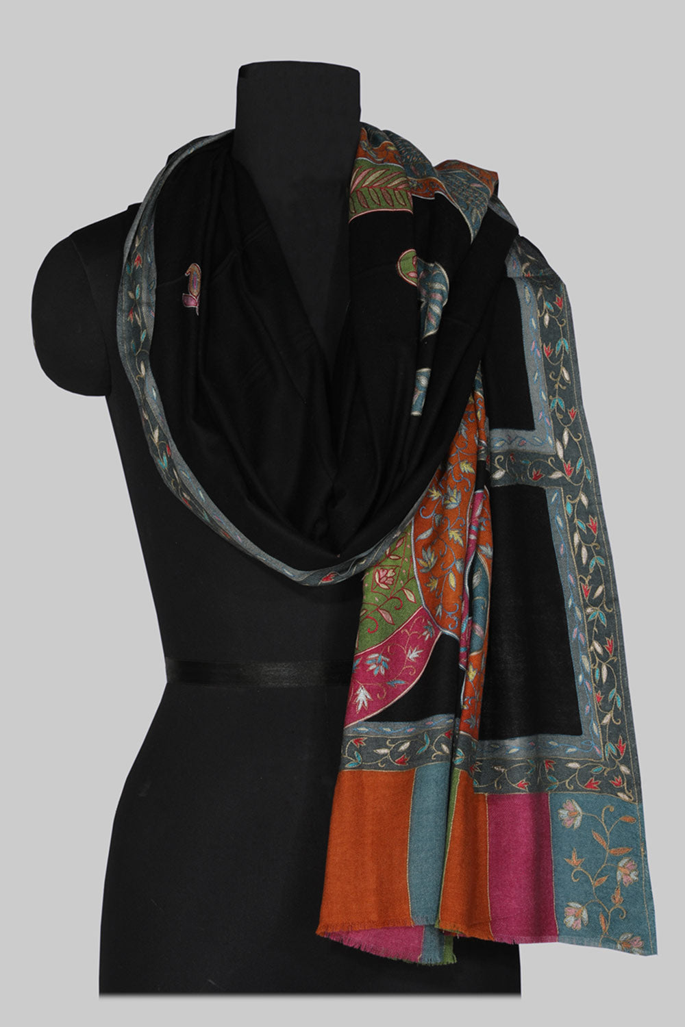 Collection of Kashmiri Hand Embroidered Pure Pashmina Shawl in a gallery layout