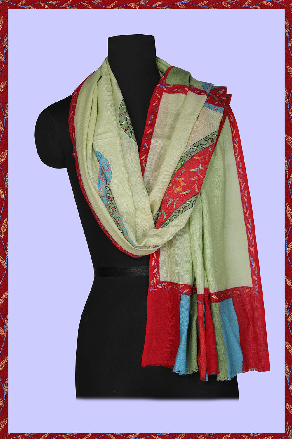 Kashmiri Hand Embroidered Pure Pashmina Stole