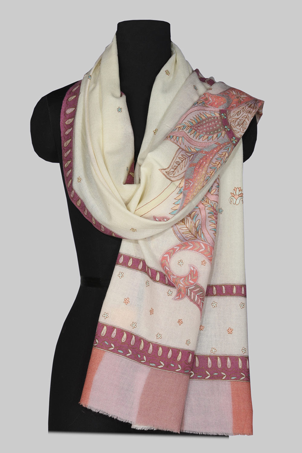 Image of Kashmiri Hand Embroidered Pure Pashmina Stole