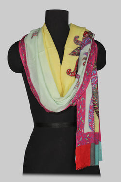 Collection of Kashmiri Hand Embroidered Pure Pashmina Stole in a gallery layout