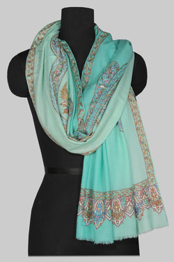 Collection of Kashmiri Hand Embroidered Pure Pashmina Stole in a gallery layout