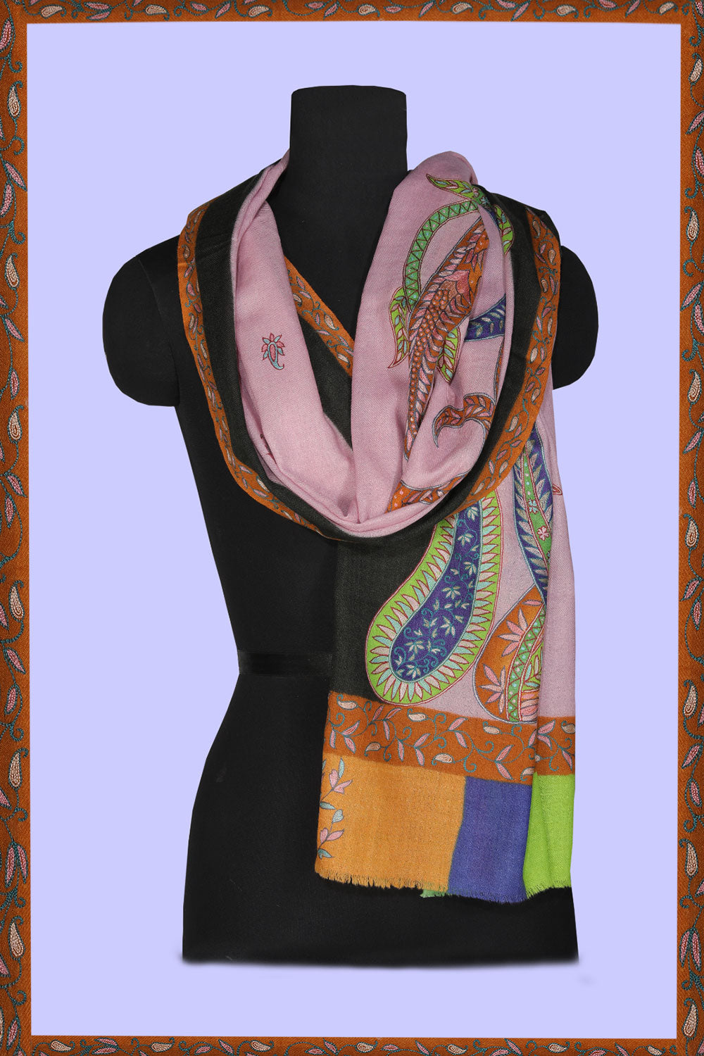 Kashmiri Hand Embroidered Pure Pashmina Stole