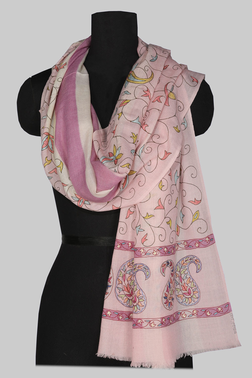Image of Kashmiri Hand Embroidered Pure Pashmina Stole