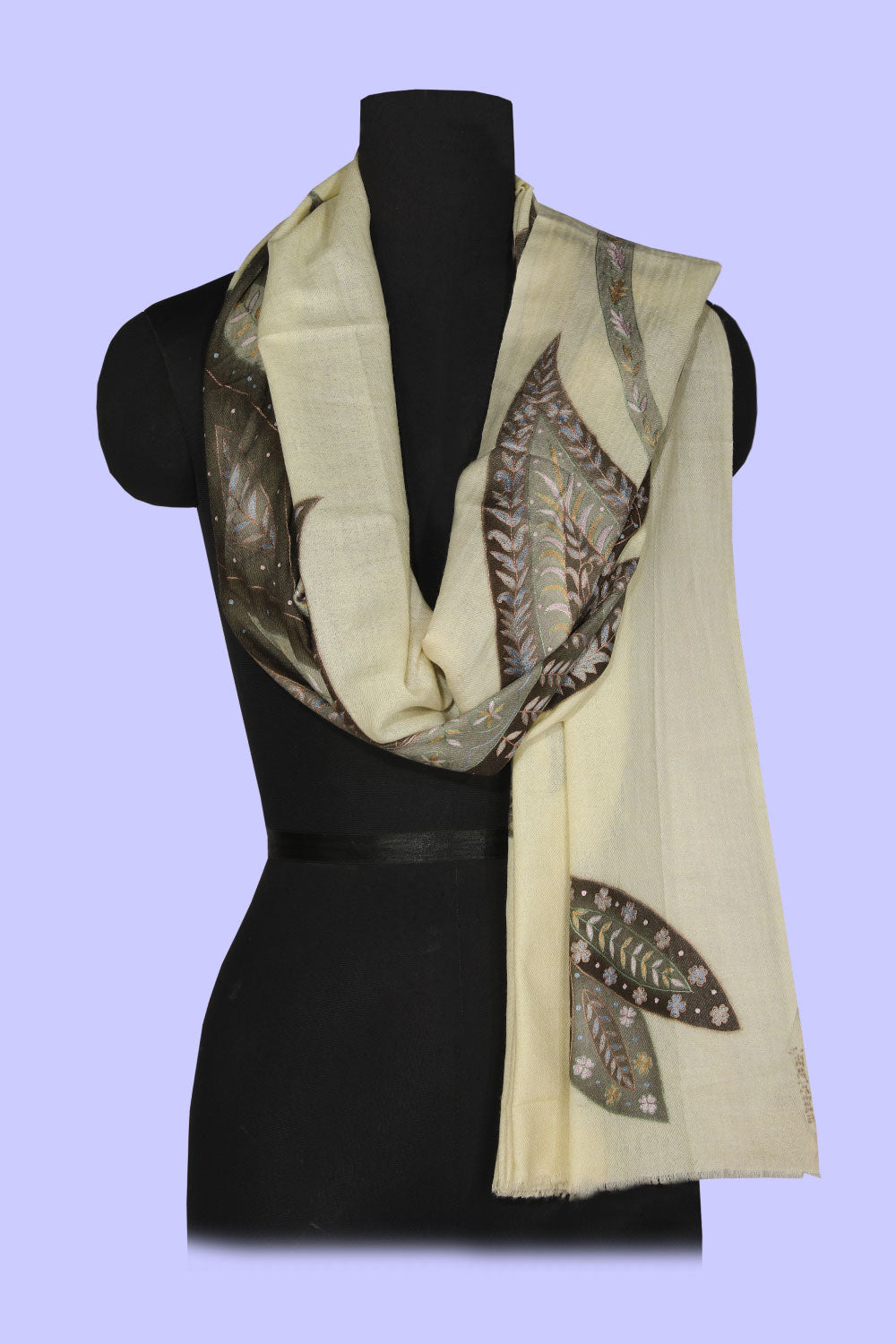 Image of Kashmiri Hand Embroidered Pure Pashmina Stole