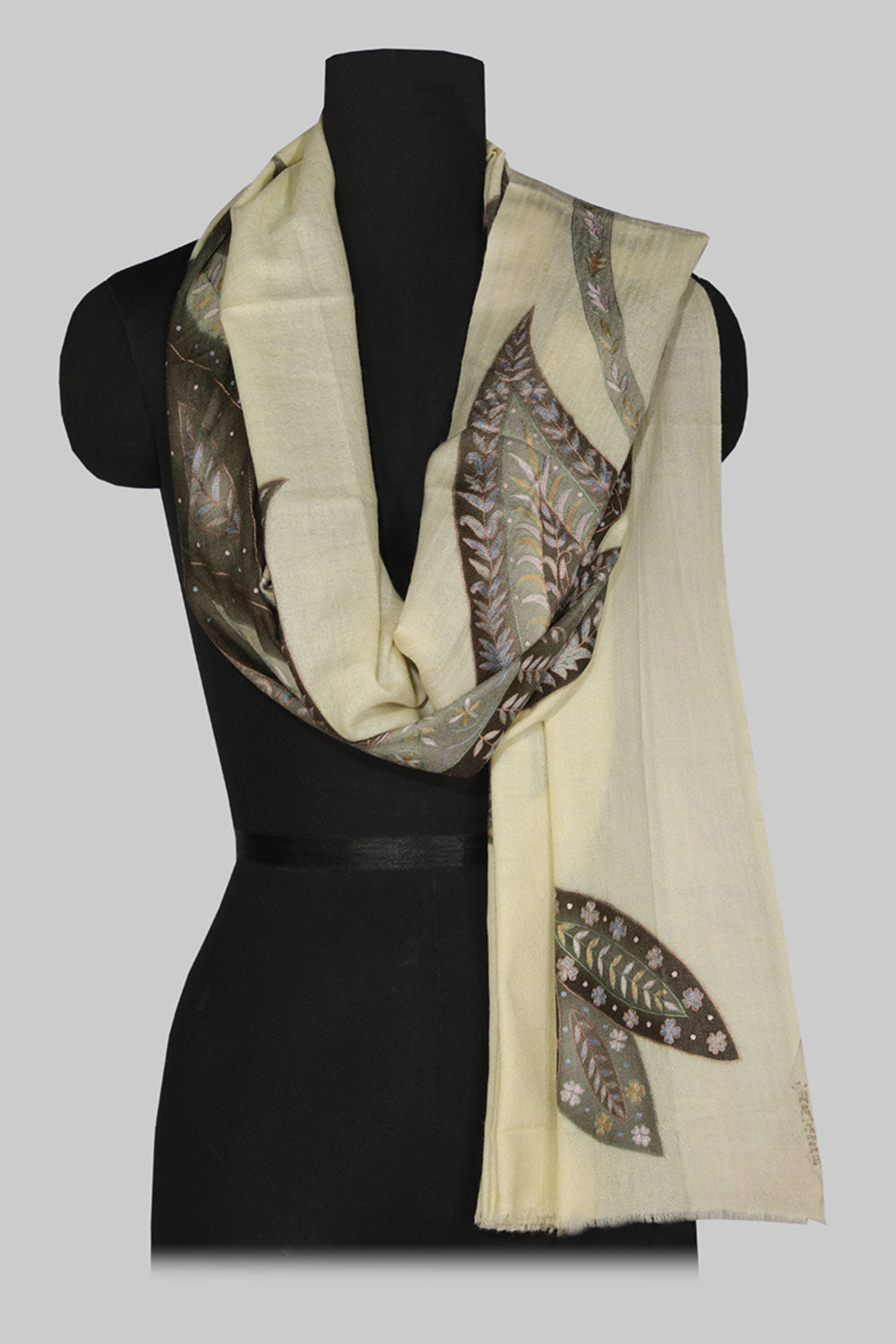 Image of Kashmiri Hand Embroidered Pure Pashmina Stole