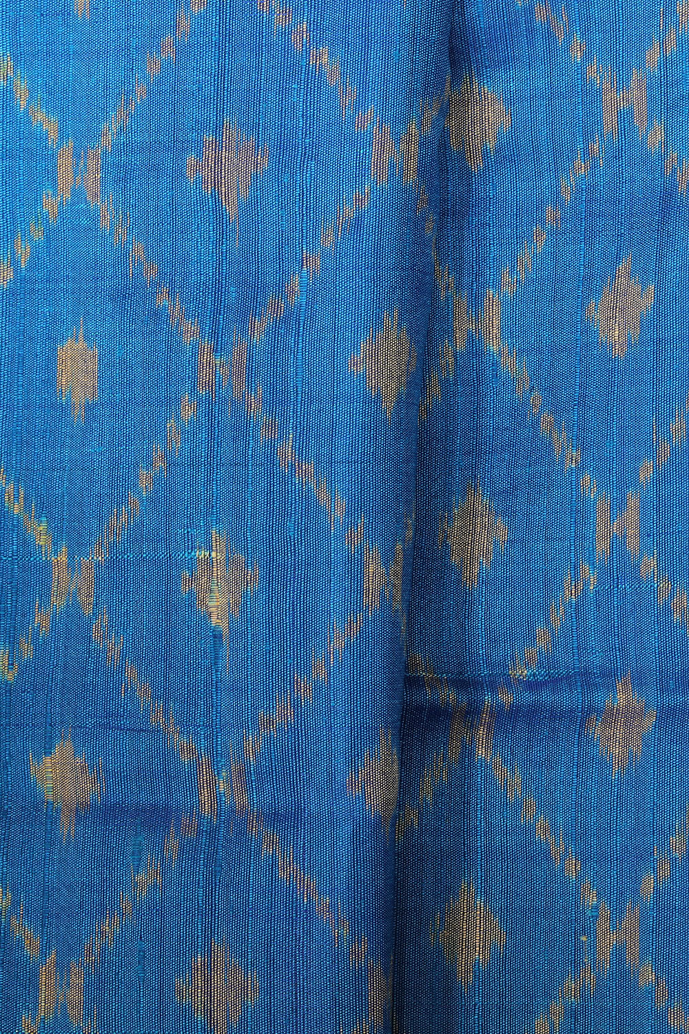 Image of Rajkot Patola Dupion Silk Royal Blue Saree