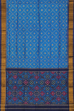 Collection of Rajkot Patola Dupion Silk Royal Blue Saree in a gallery layout