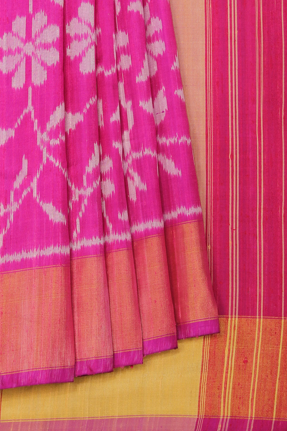 Collection of Rajkot Patola Dupion Silk Pink Saree in a gallery layout