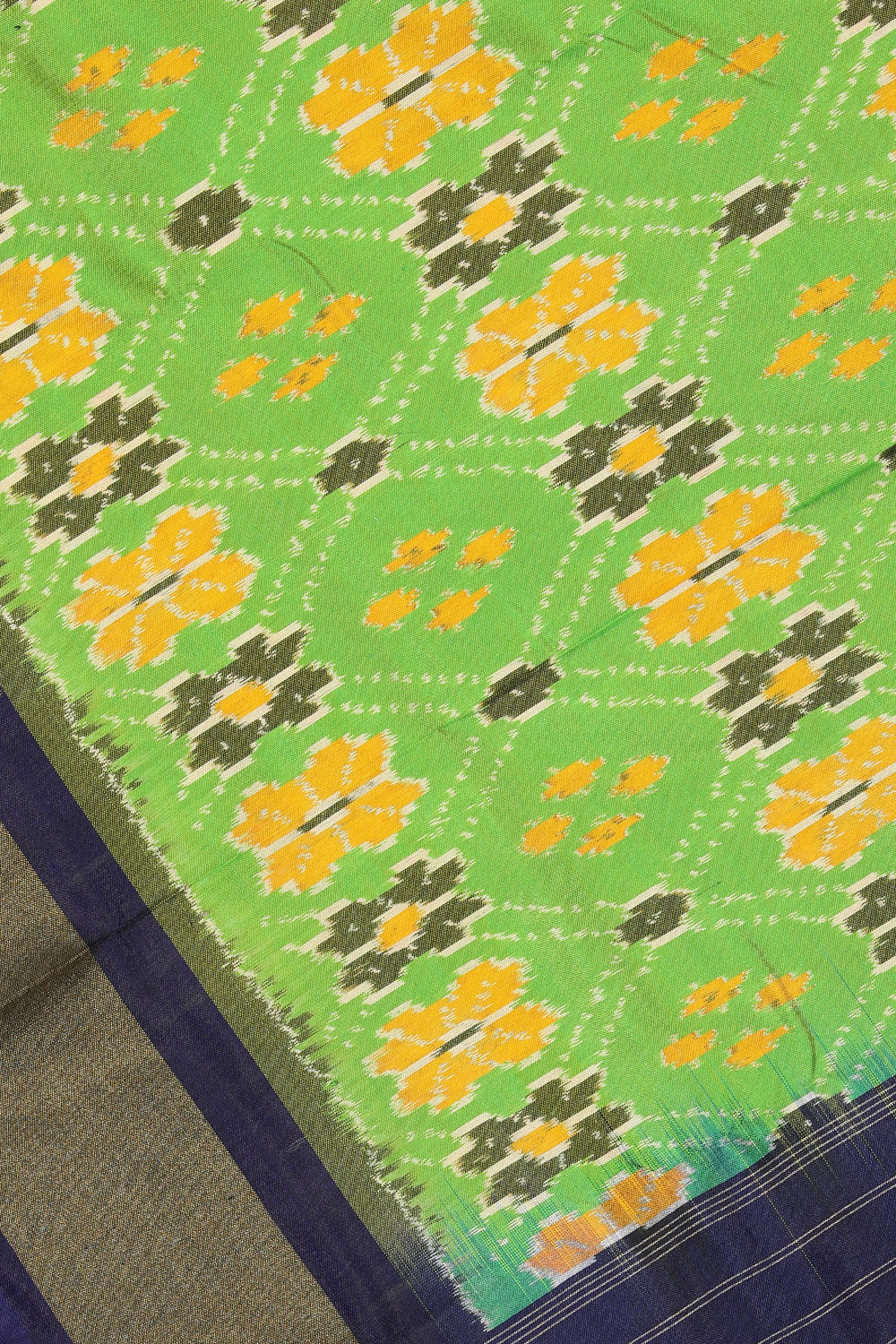 Pochampally Ikat Silk Green Dupatta