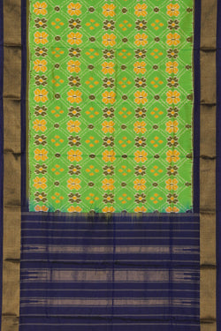 Image of Pochampally Ikat Silk Green Dupatta