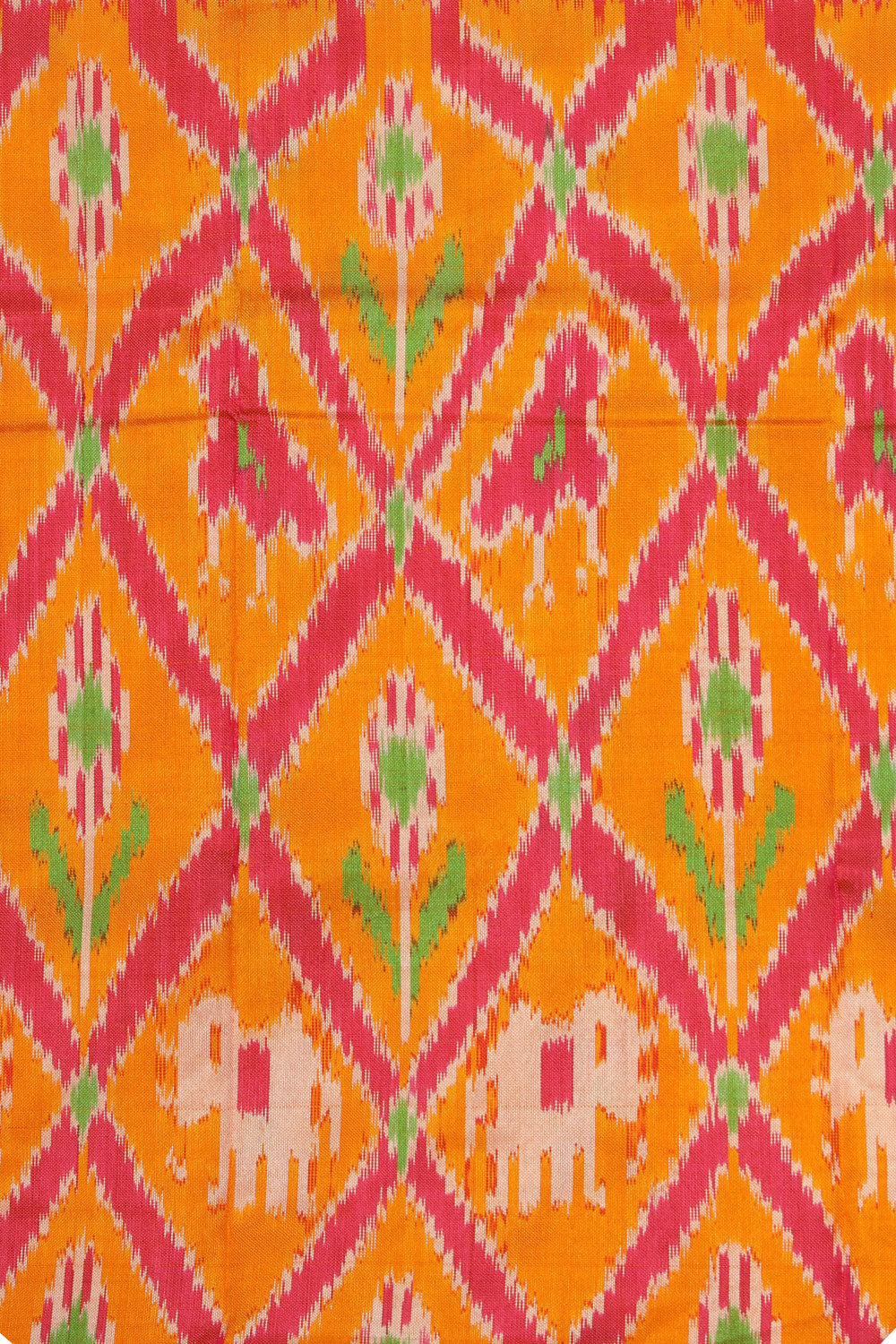 Pochampally Ikat Silk Orange Dupatta