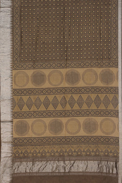 Image of Mangalgiri Silk Ajrakh Printed Saree