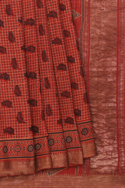 Collection of Mangalgiri Ajrakh Printed Saree in a gallery layout