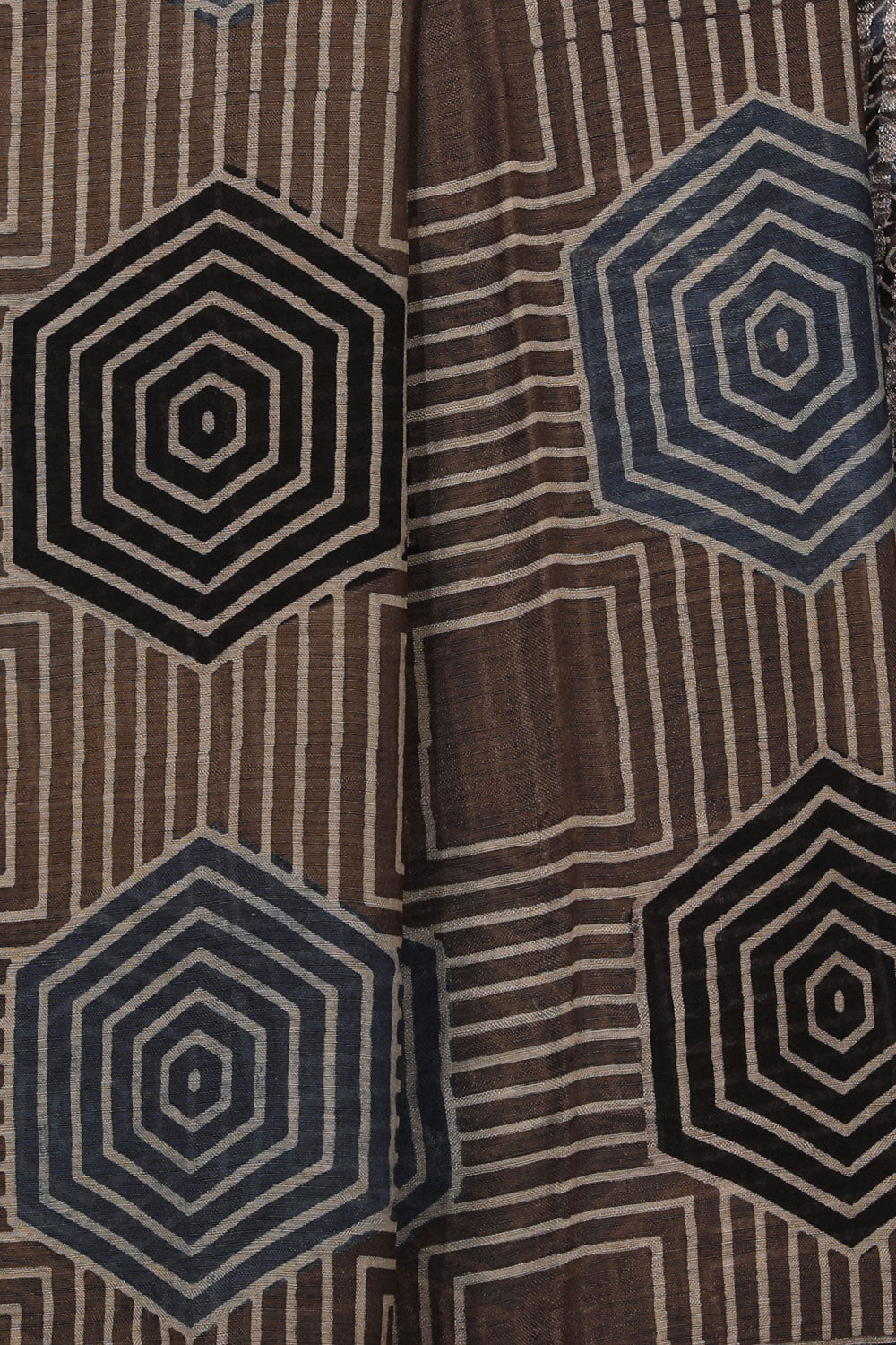 Image of Mangalgiri Silk Ajrakh Printed Saree