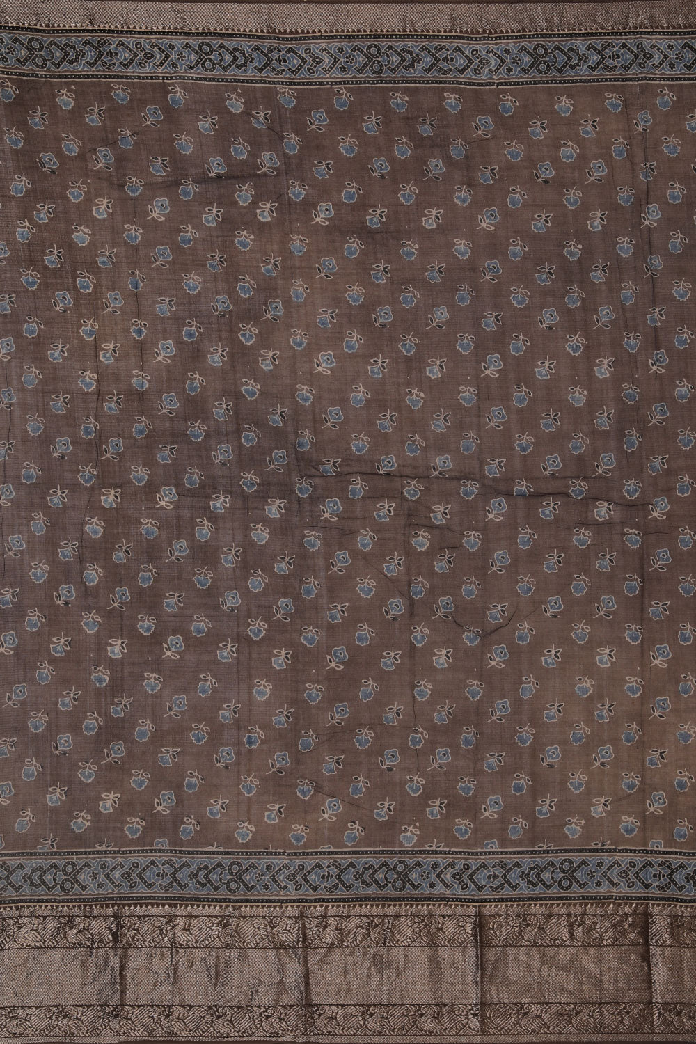 Image of Mangalgiri Silk Ajrakh Printed Saree