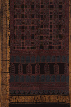 Collection of Mangalgiri Ajrakh Printed Saree in a gallery layout