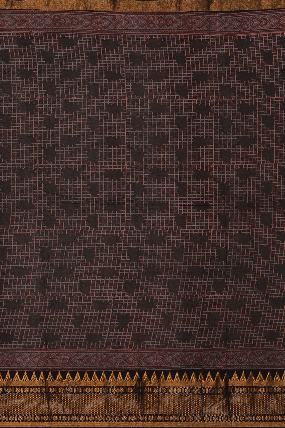 Image of Mangalgiri Ajrakh Printed Saree