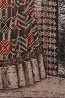 Collection of Mangalgiri Ajrakh Printed Saree in a gallery layout