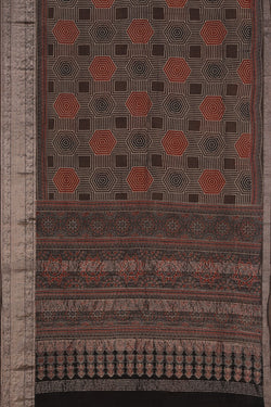 Collection of Mangalgiri Ajrakh Printed Saree in a gallery layout