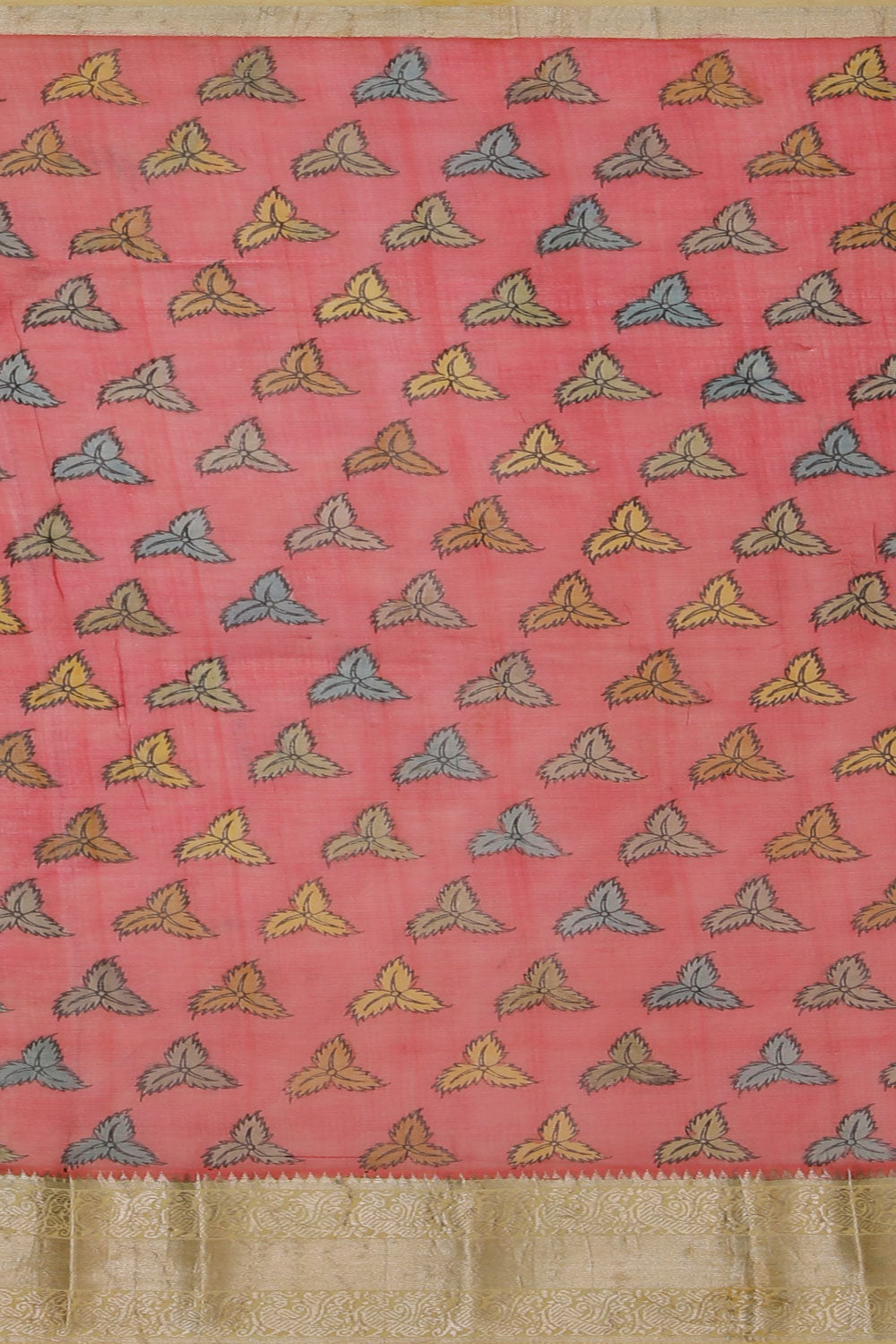 Image of Mangalgiri Silk Kalamkari Green Saree