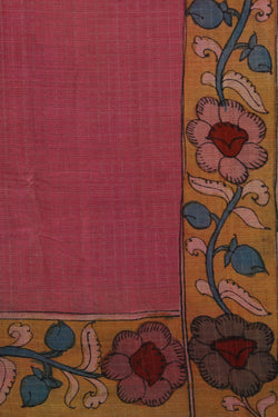 Image of Mangalgiri Silk Kalamkari Pink Saree