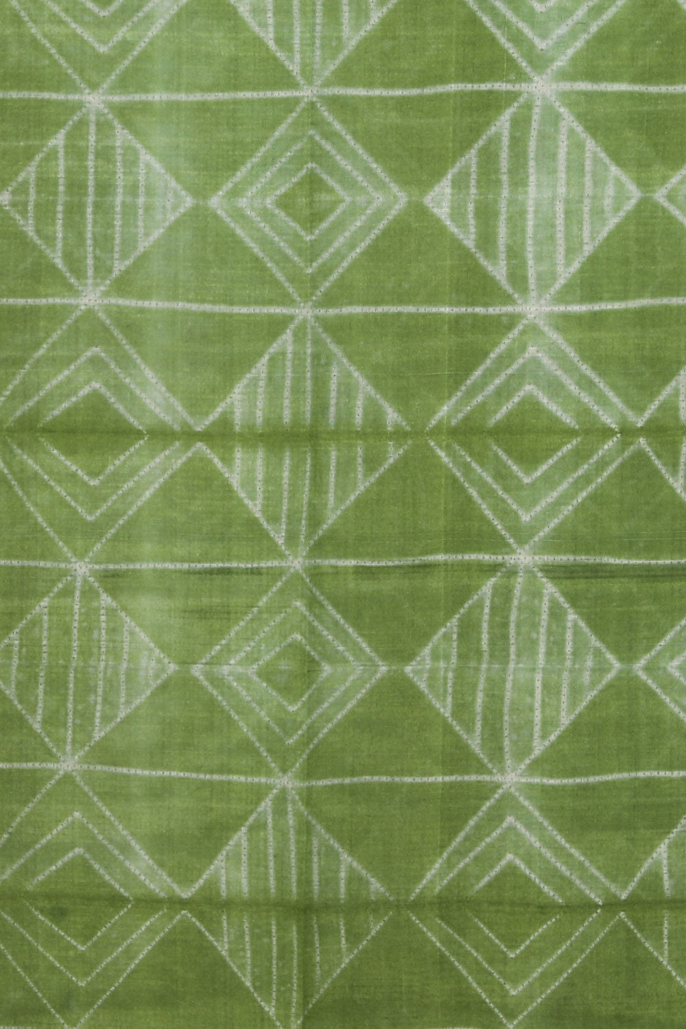 Collection of Mangalgiri Needle Print Green Saree in a gallery layout