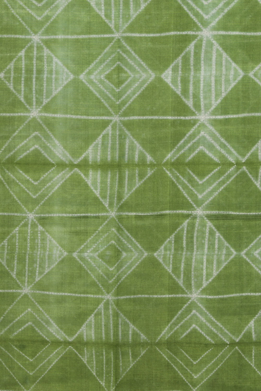 Image of Mangalgiri Needle Print Green Saree