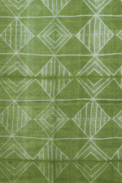 Collection of Mangalgiri Needle Print Green Saree in a gallery layout