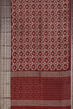 Image of Mangalgiri Silk Maroon Saree