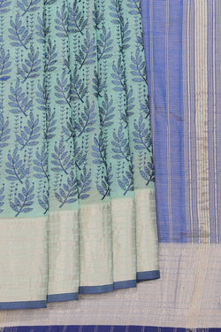 Collection of Mangalgiri Silk Sea Green Saree in a gallery layout