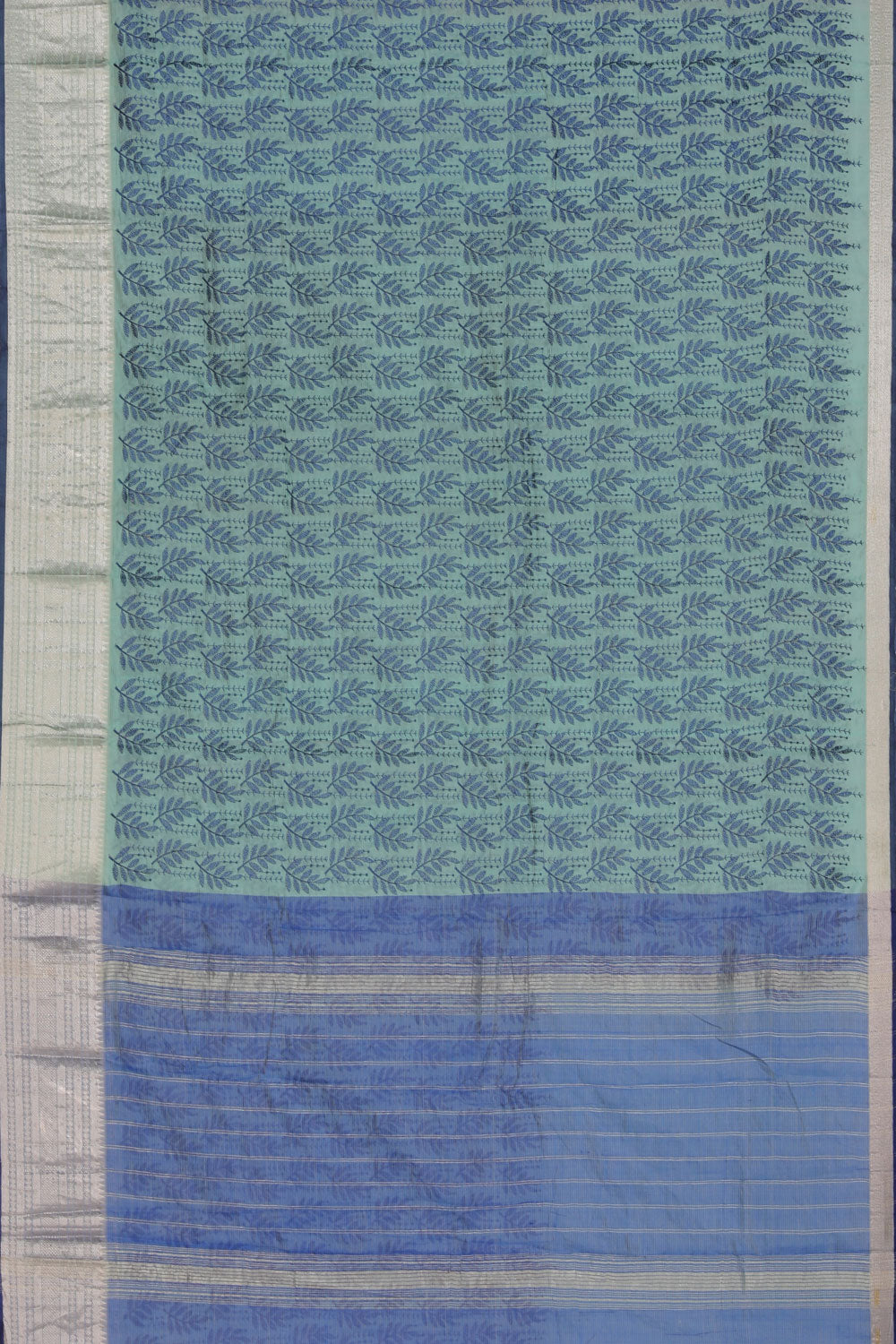 Collection of Mangalgiri Silk Sea Green Saree in a gallery layout