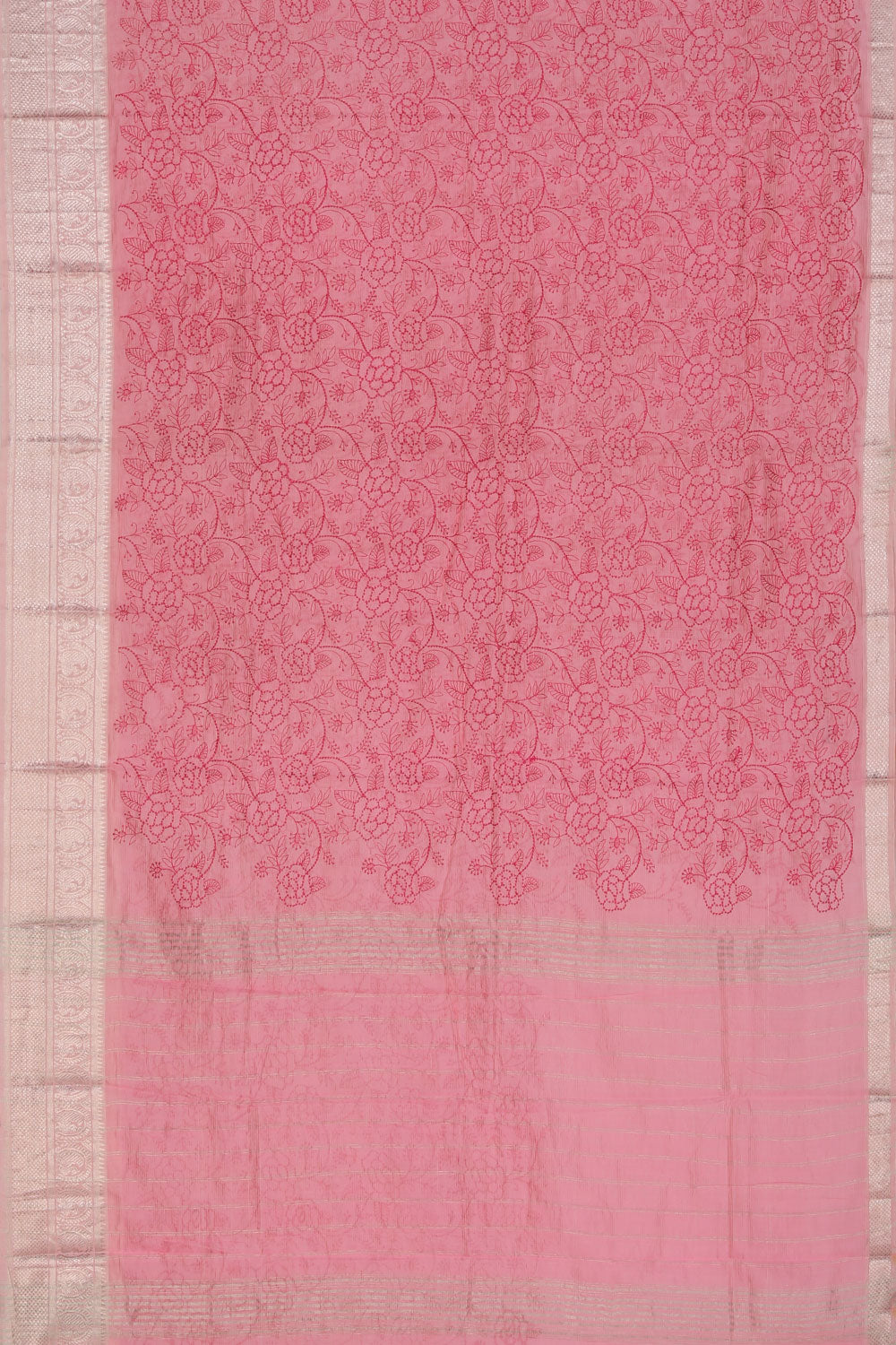 Mangalgiri Silk Pink Saree