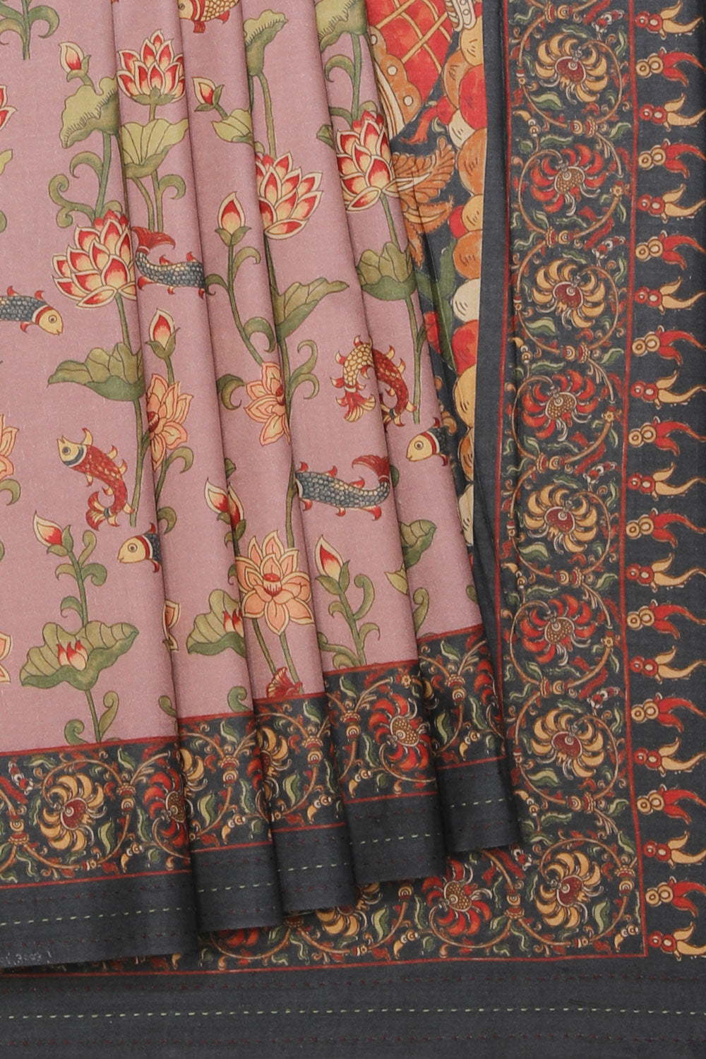 Collection of Tussar-Silk Printed Rosewood Pink Saree in a gallery layout