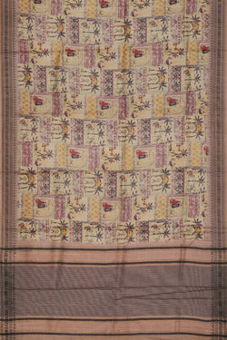 Collection of Tussar-Silk Printed Cream Saree in a gallery layout