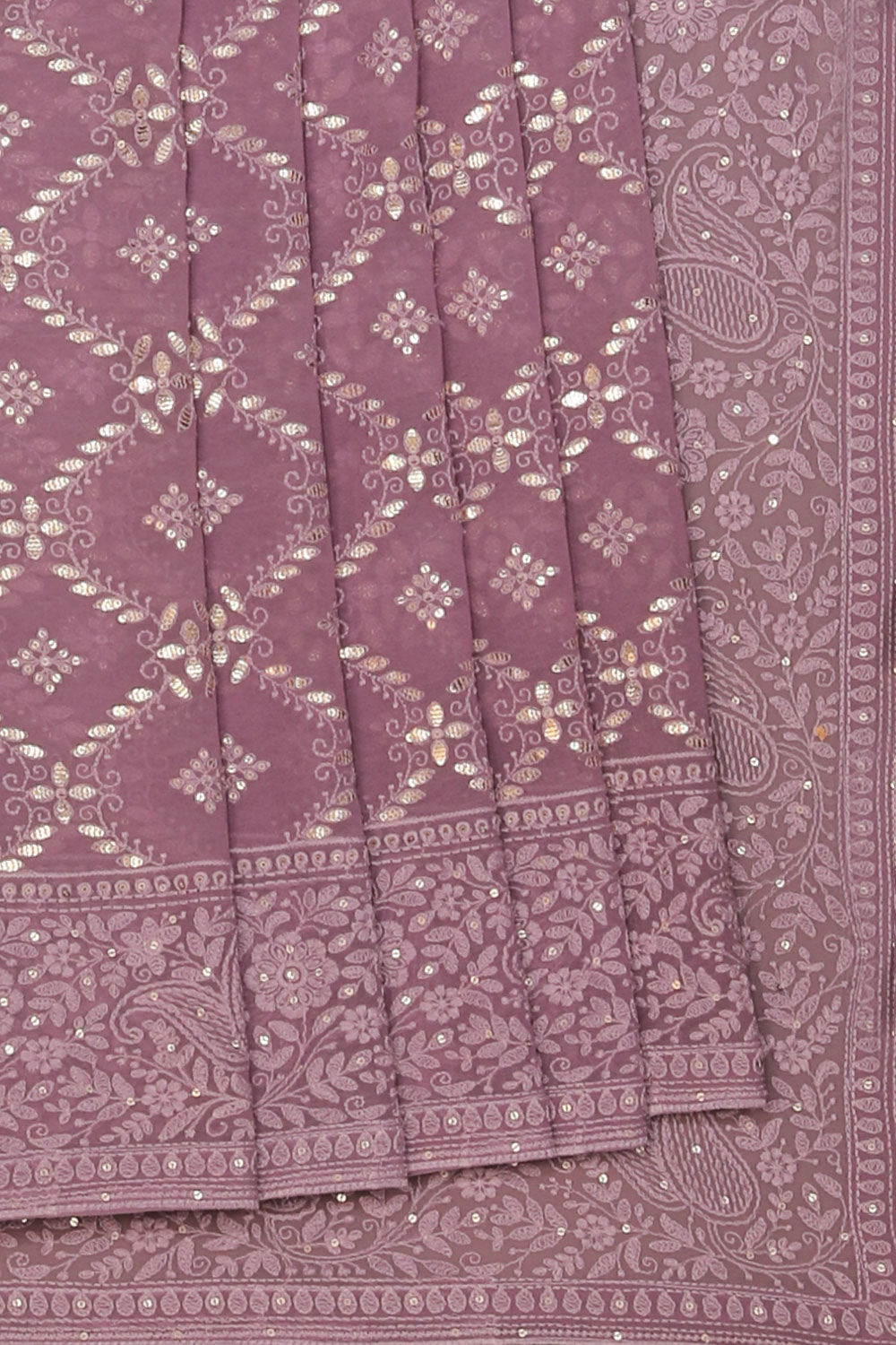 Collection of Georgette Purple Saree in a gallery layout