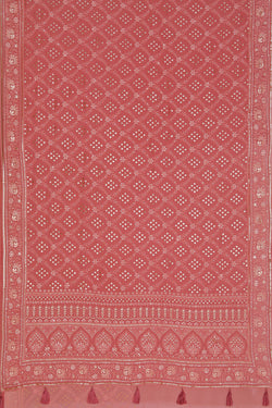 Collection of Georgette Coral-Pink Saree in a gallery layout