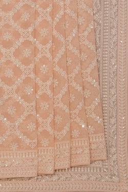 Collection of Georgette Pastel-Peach Saree in a gallery layout