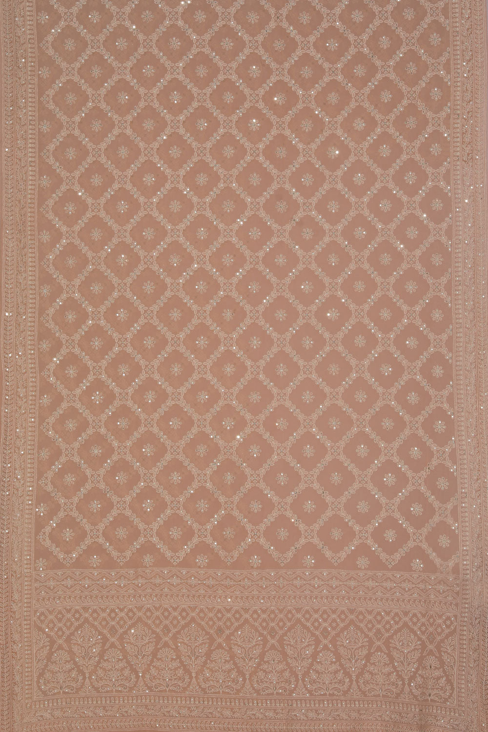 Collection of Georgette Pastel-Peach Saree in a gallery layout