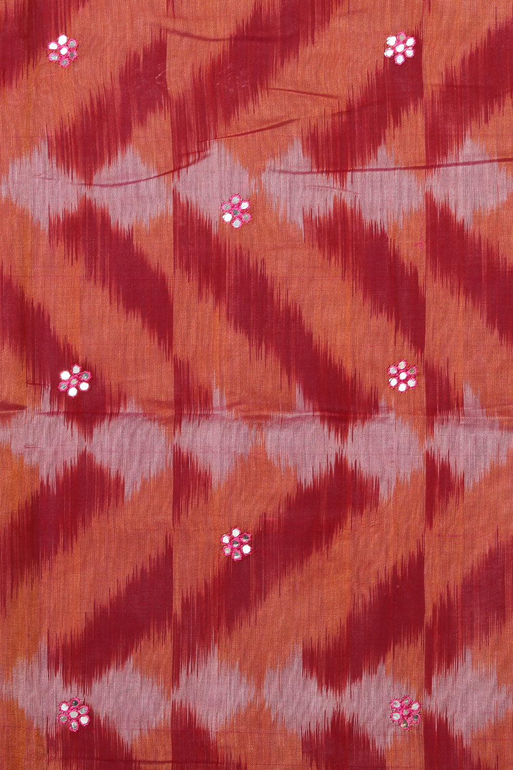 Image of Ikat Cotton-Silk Pink Saree