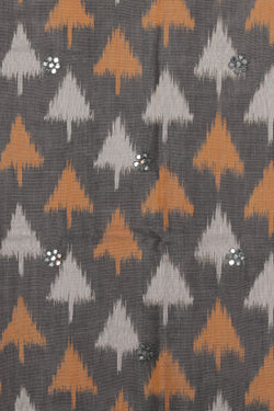 Collection of Ikat Cotton-Silk Grey Saree in a gallery layout