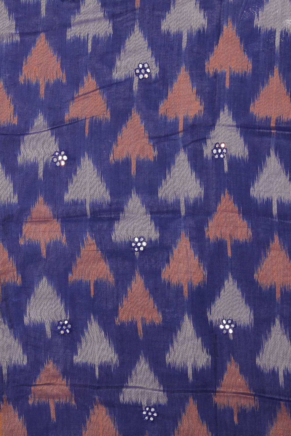 Collection of Ikat Cotton-Silk Indigo Blue Saree in a gallery layout