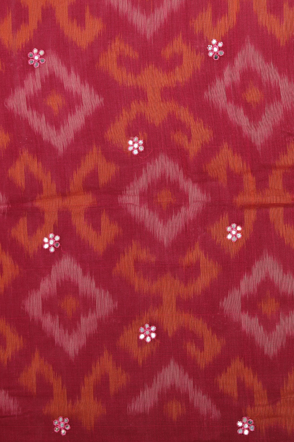 Collection of Ikat Cotton-Silk Pink Saree in a gallery layout